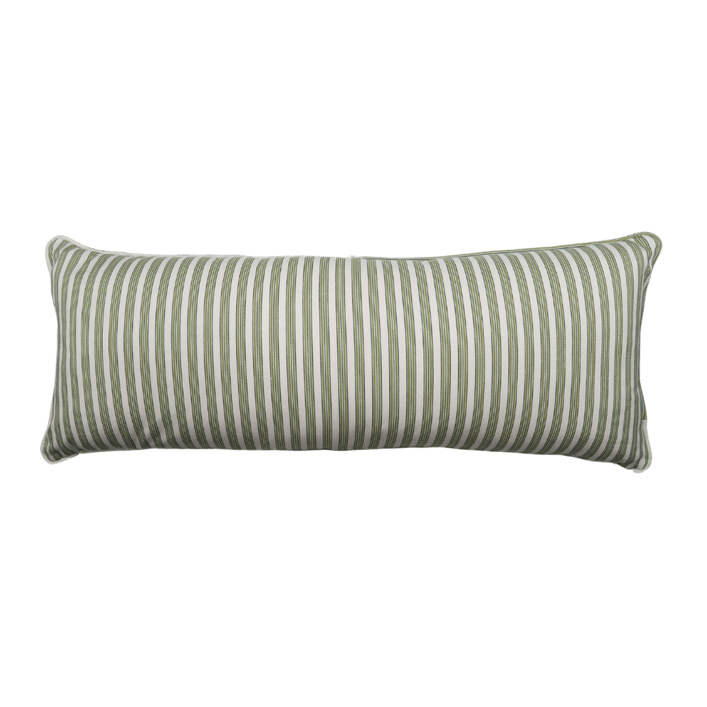 Vertical Green Striped Large Lumbar Pillow