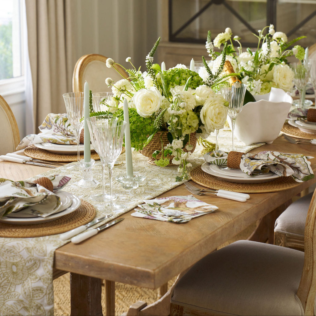 floral embroidered table runner