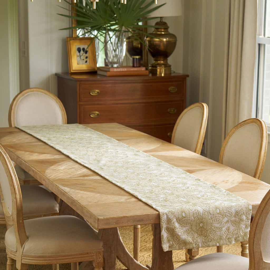 floral embroidered table runner 