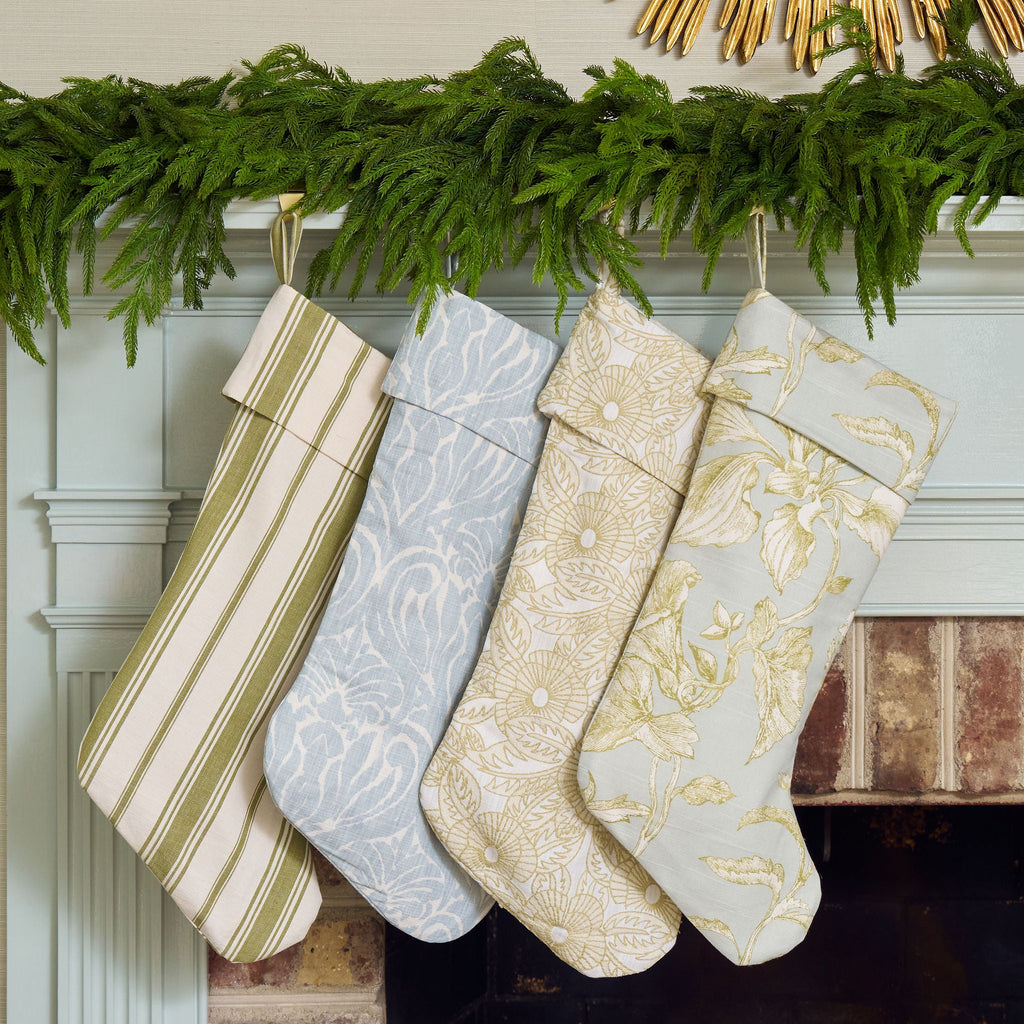 green striped christmas stocking