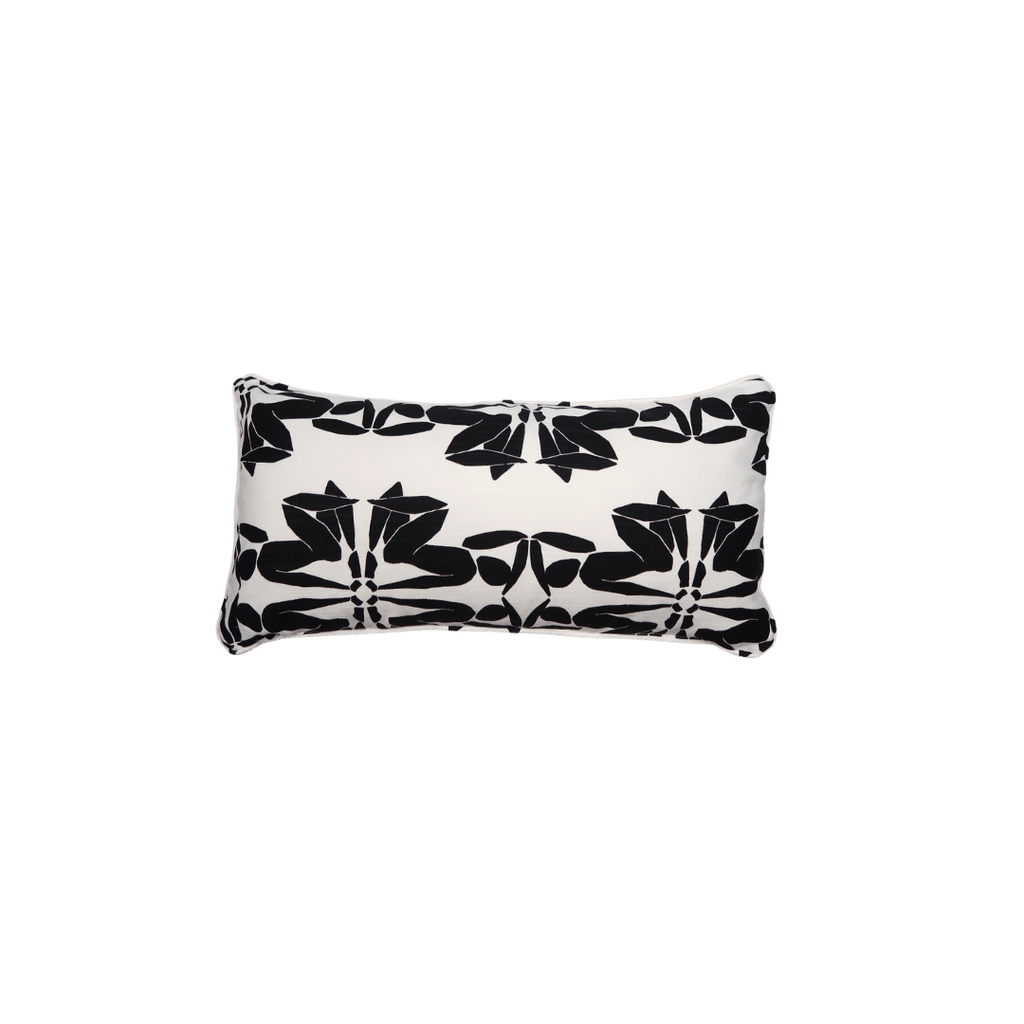 black and white design linen mini lumbar pillow