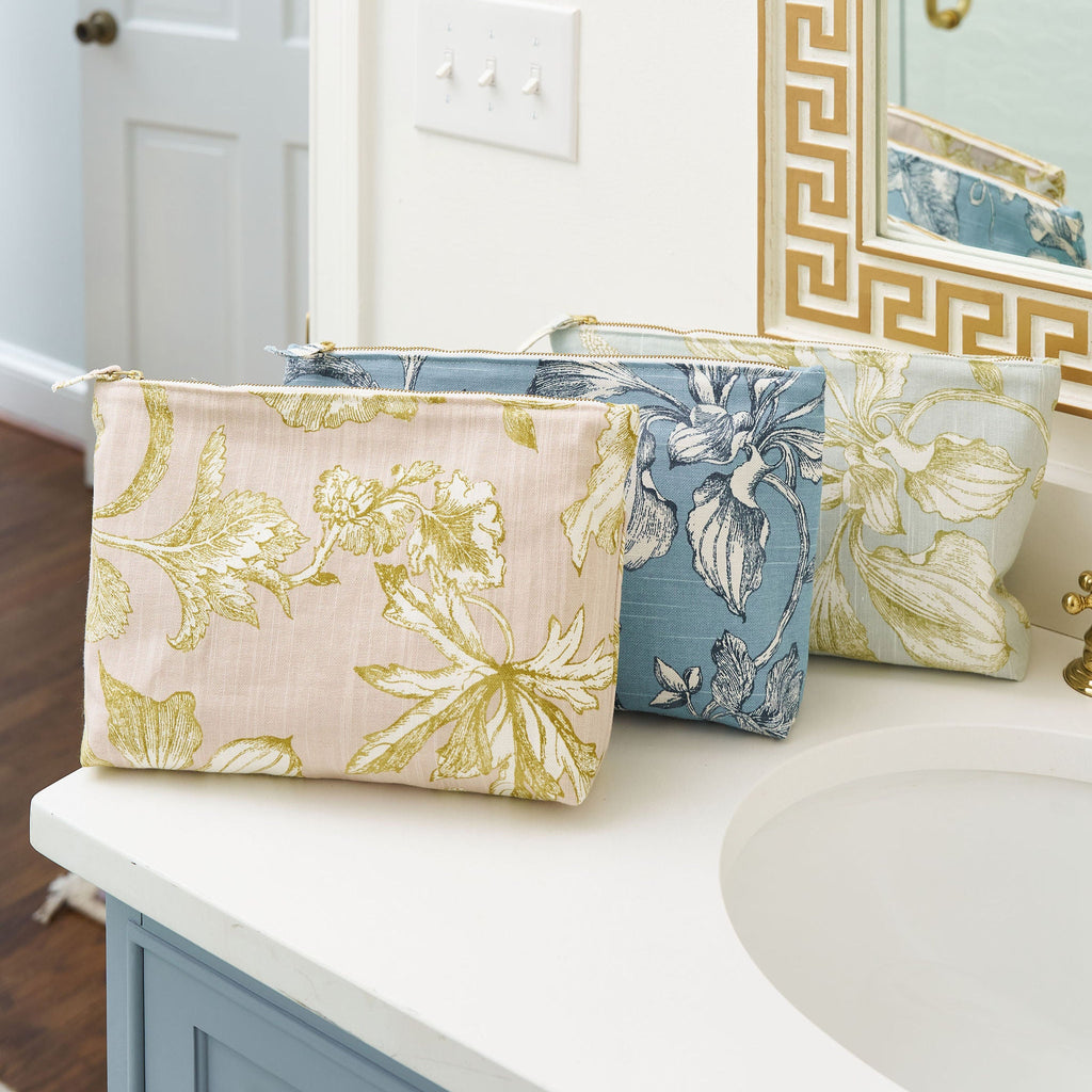 floral pink cosmetic bag 