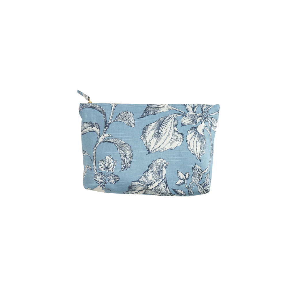Blue Floral Cosmetic Bag 