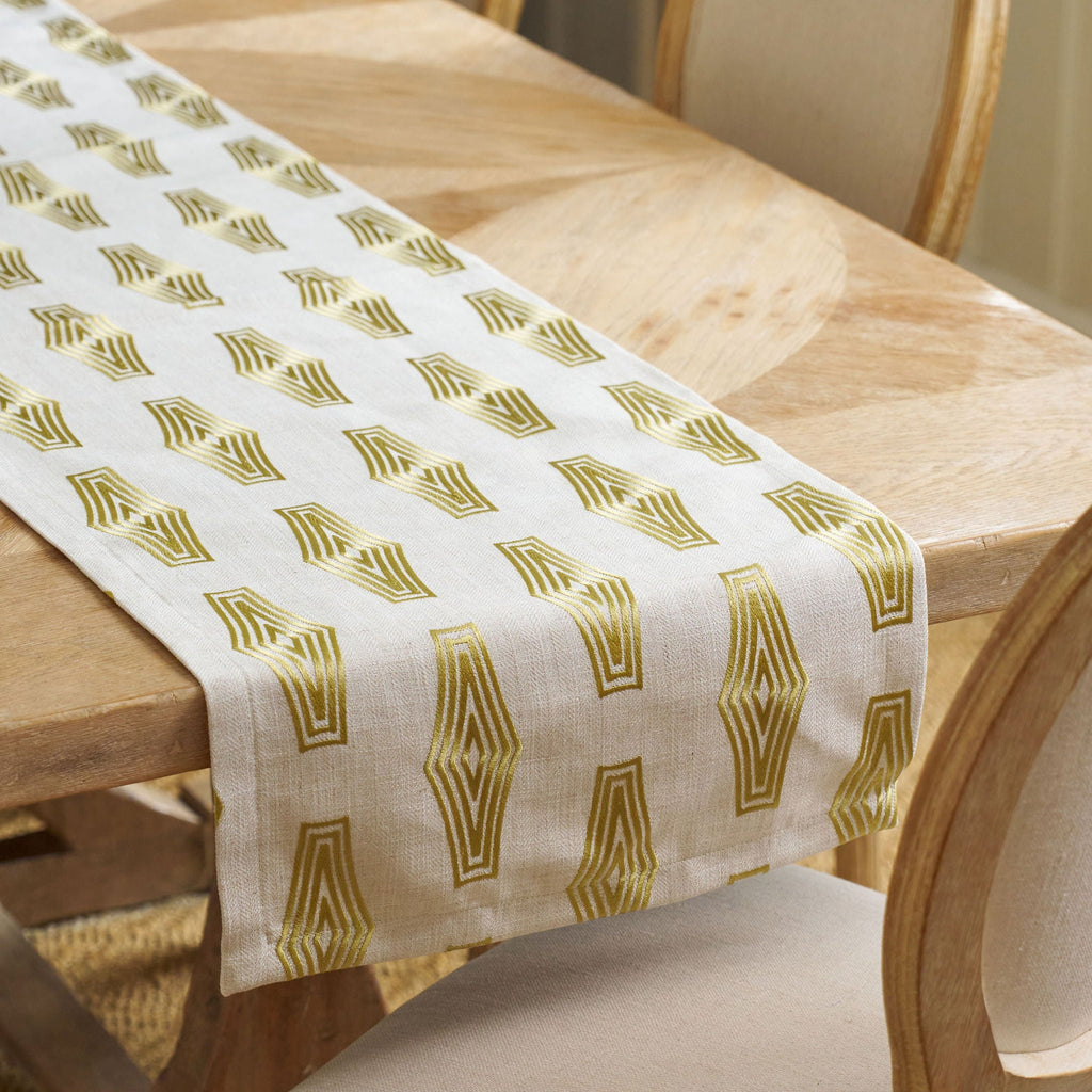 gold embroidered table runner