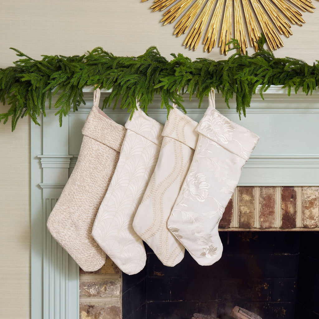 tan and neutral christmas stocking 