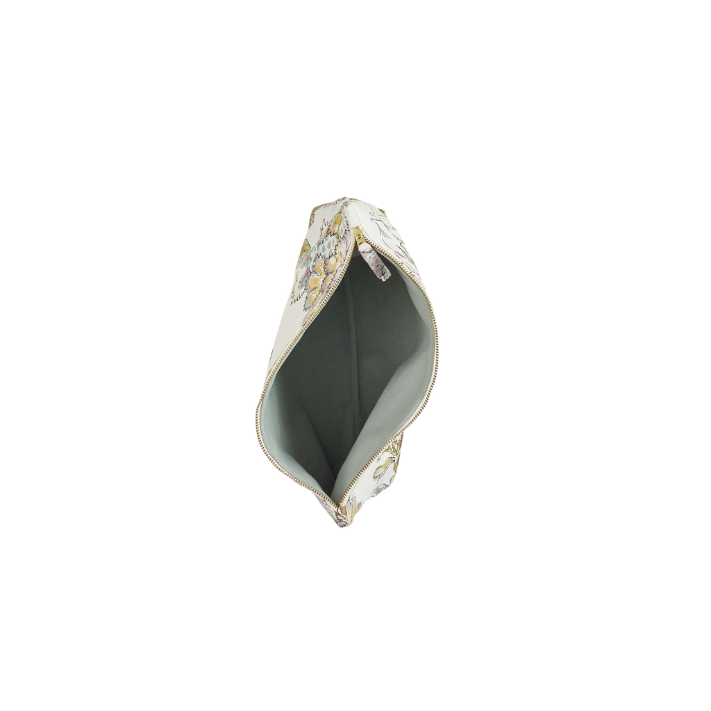 green and purple floral cosmetic bag 