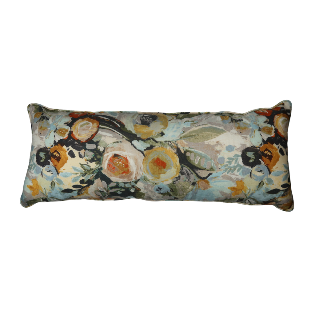 modern floral lumbar pillow