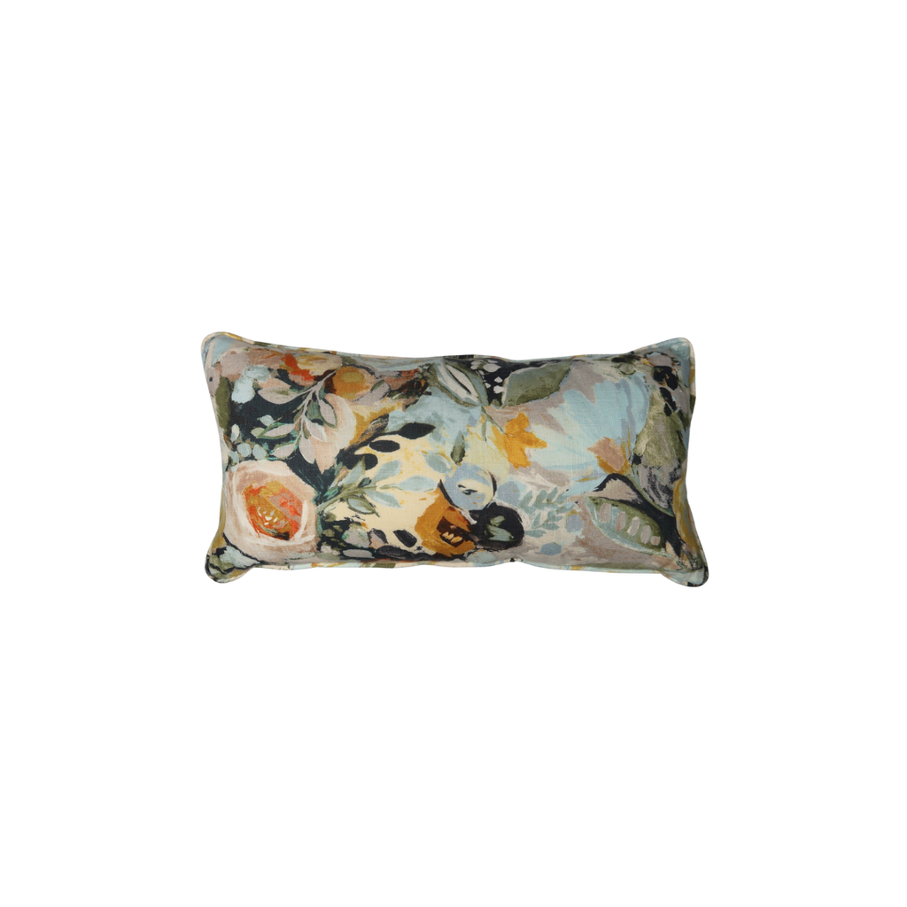 modern floral lumbar pillow