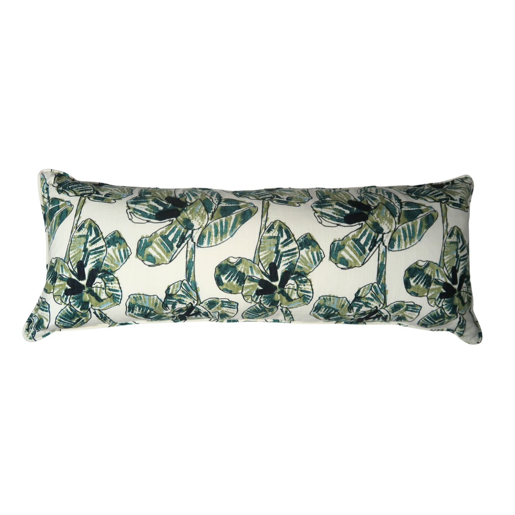 green floral lumbar pillow for the modern home