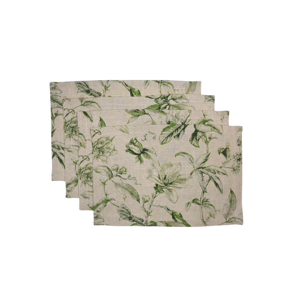 green floral pattern on natural background