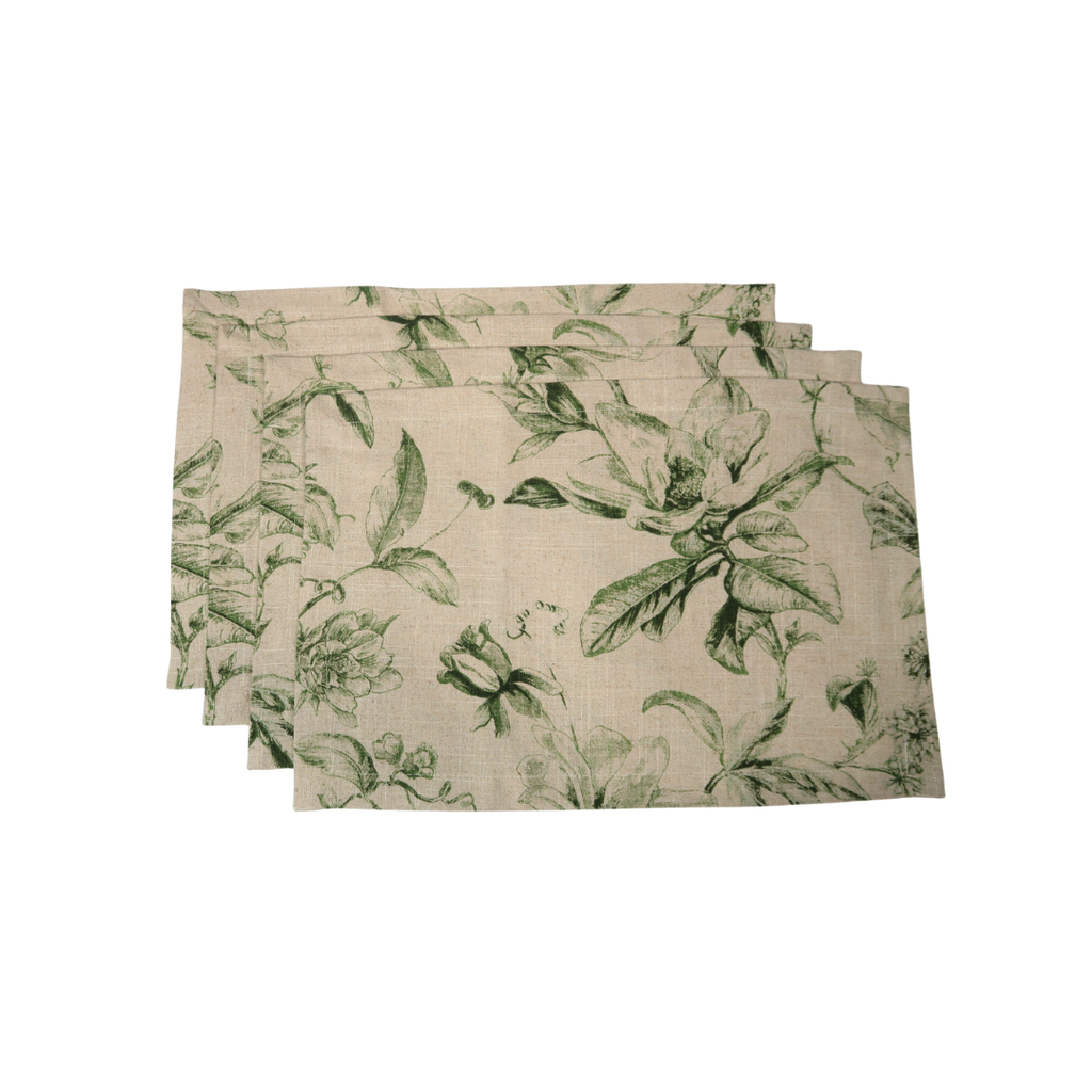 natural green floral placemats 