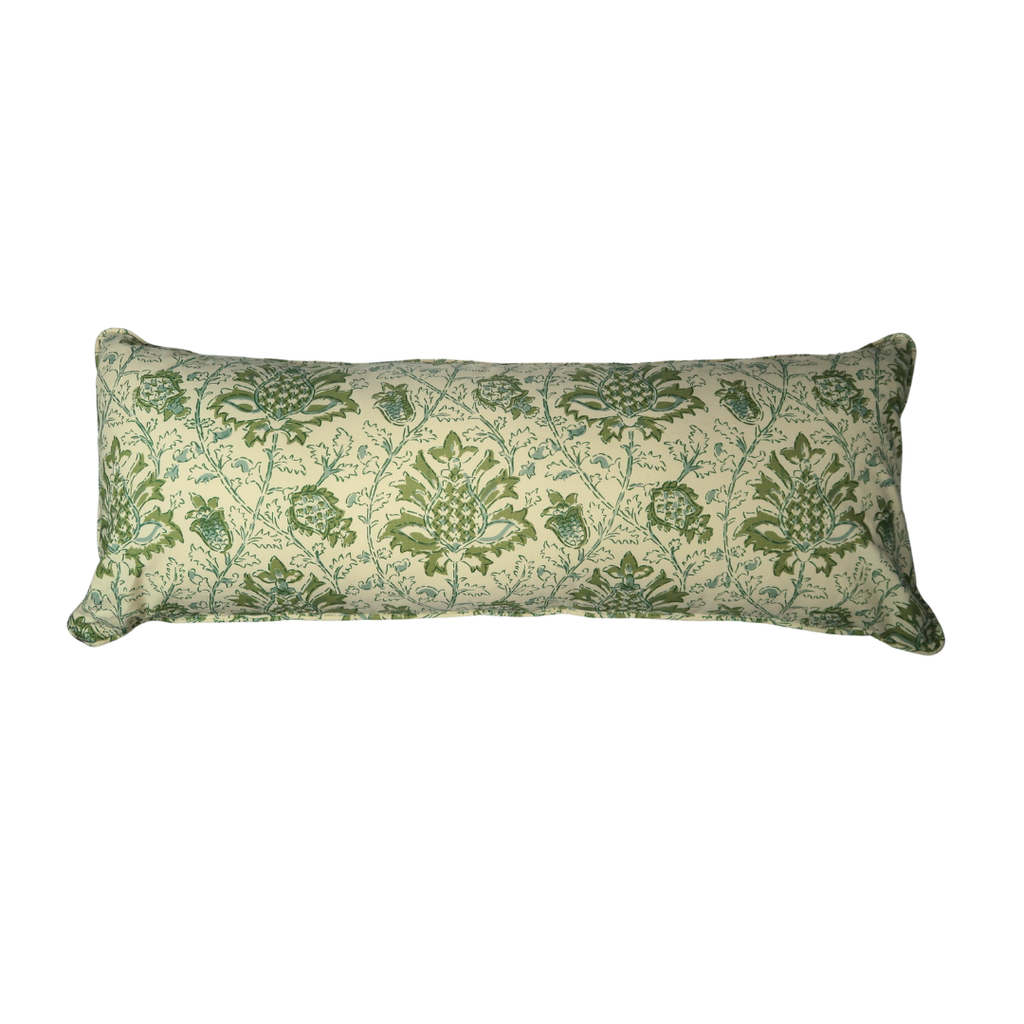 green coastal lumbar pillow for home decor