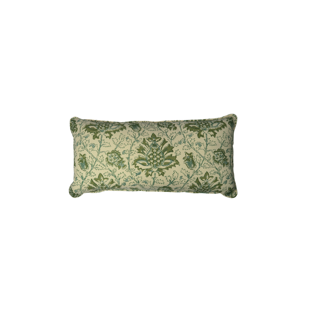 green mini lumbar pillow for coastal home decor